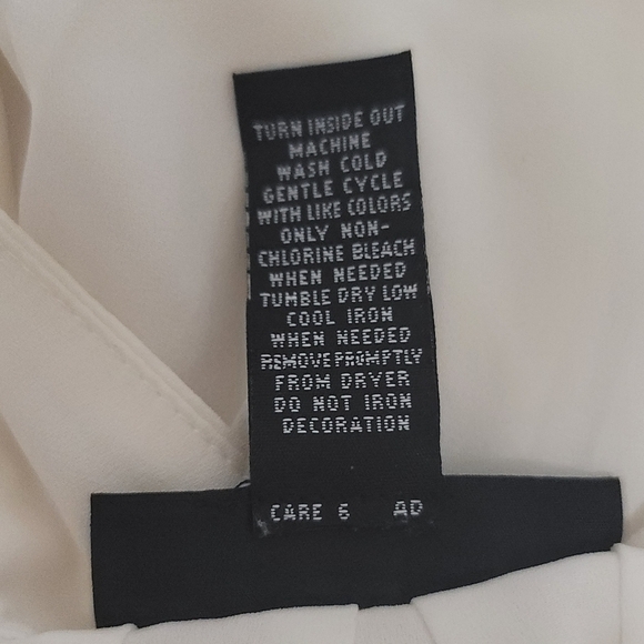 Alfani Embellished Pleated V-neck Long Sleeve Flowy Tunic, Off White, 16 - Picture 6 of 6